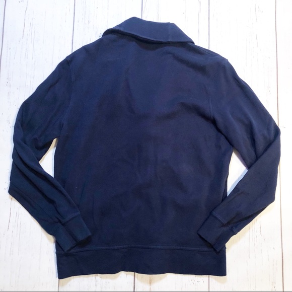 Polo Ralph Lauren navy blue long sleeve cardigan sweater medium vintage style - Picture 2 of 5